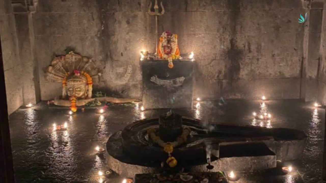 Very old Indian God shiva temple Diwali pray