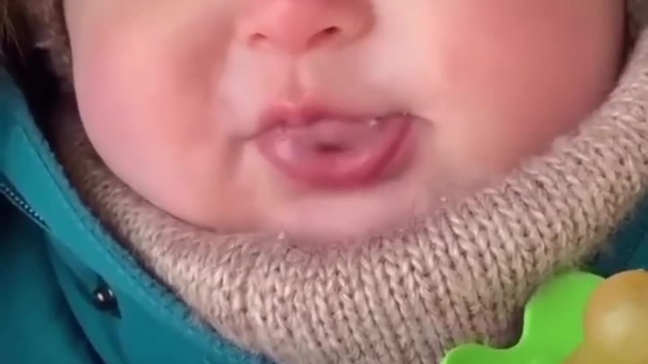 Cute baby talking funny