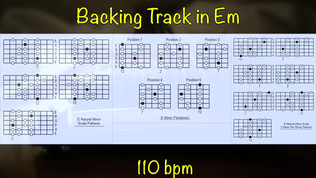 Em Backing Track 110 bpm Blues Style