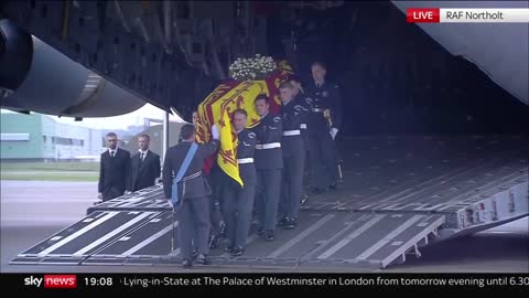 The Queen's coffin has arrived in London