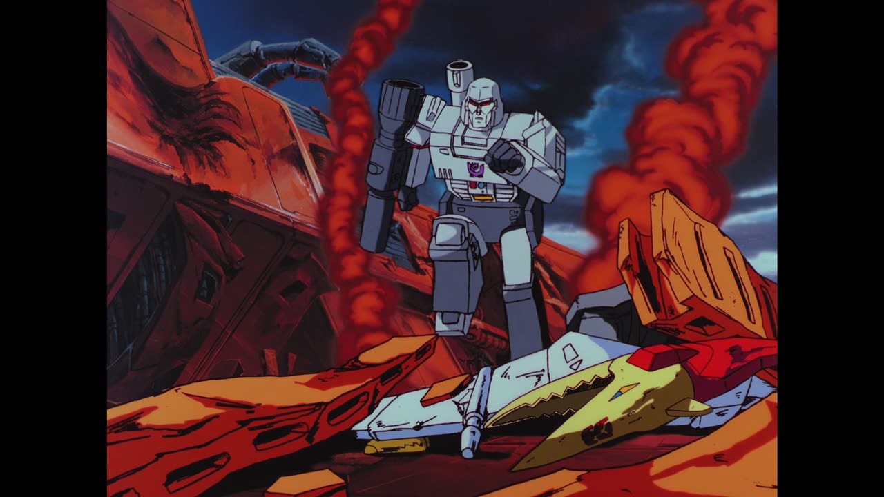 Optimus wrecks Deciptichops in remastered 4K!