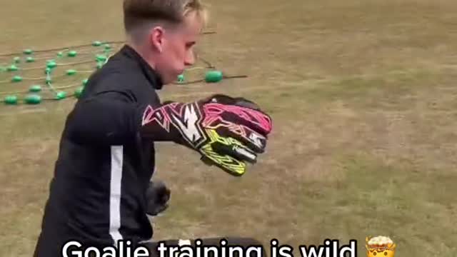 Goalie training is wild