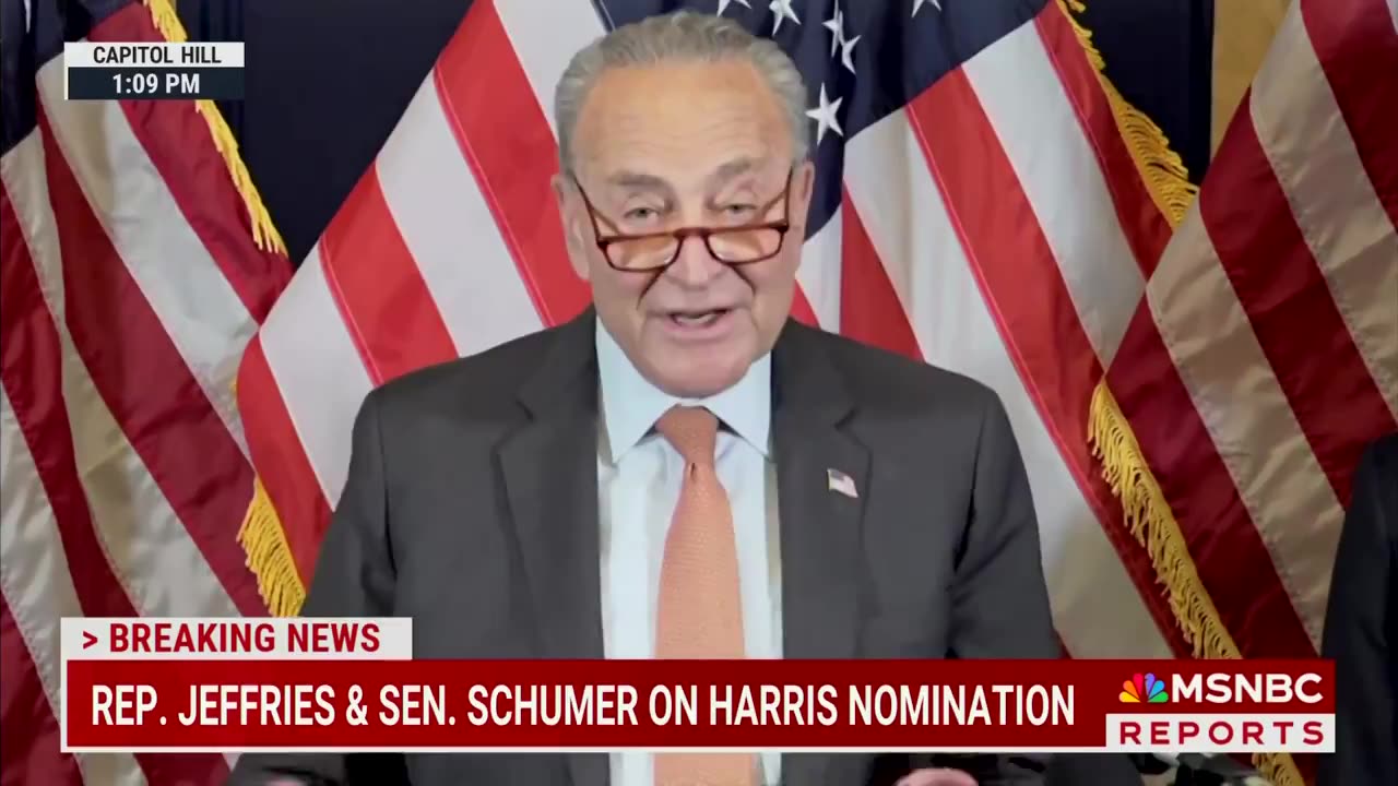 Schumer Snubbed As He Announces Endorsement for Harris