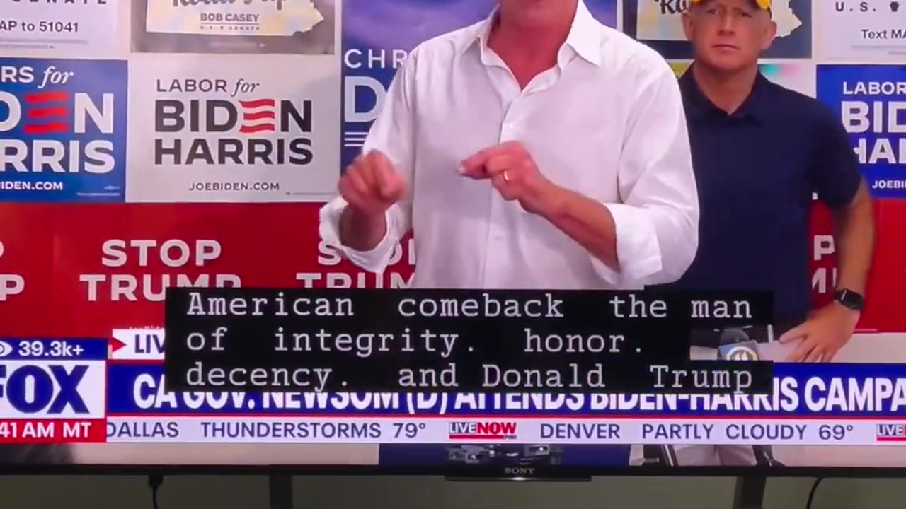Gov Gavin Newsom accidentally endorses President Trump.