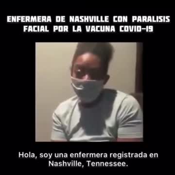 ENFERMERA SUFRE PARALISIS FACIAL LUEGO DE VACUNA COVI19