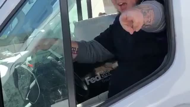 FedEx Workers Enjoying Their Lunch Break