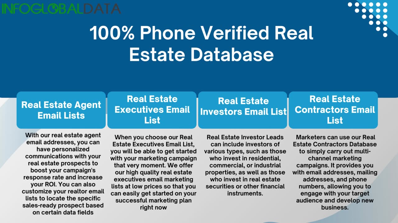 InfoGlobalData: Best Real Estate Email Database Provider