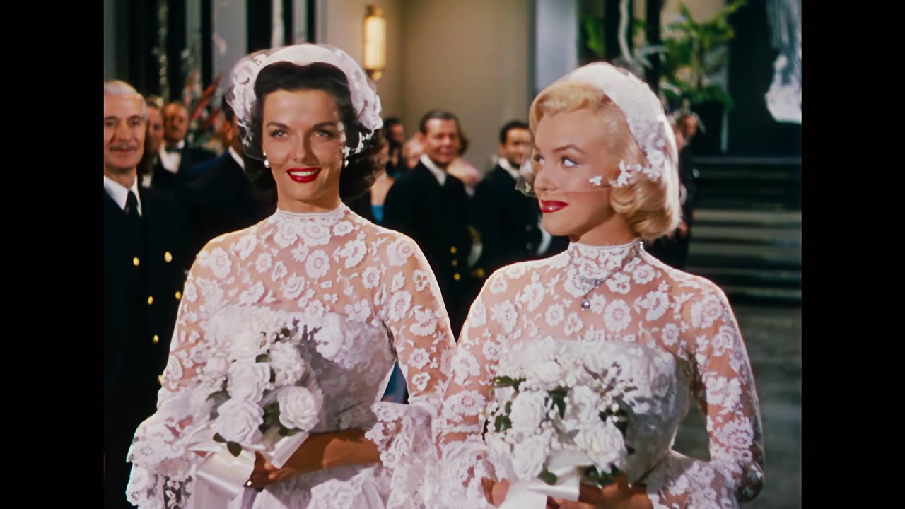 Marilyn Monroe Gentlemen Prefer Blondes 1953 Wedding scene remastered 4k