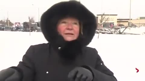 Gina giving reporters a piece of her mind at the trucker’s protest