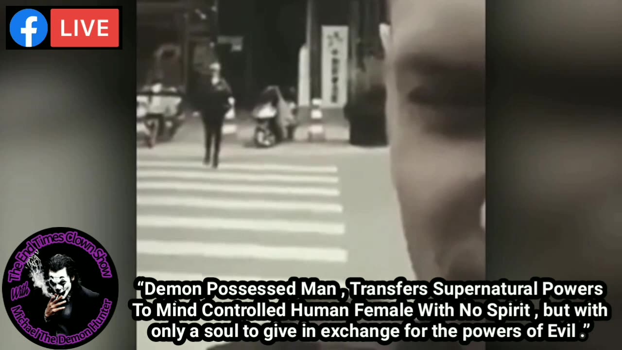 DEMON POSSESSED MAN , TRANSFERS SUPERNATURAL POWERS TO MIND CONTROLLED FEMALE.