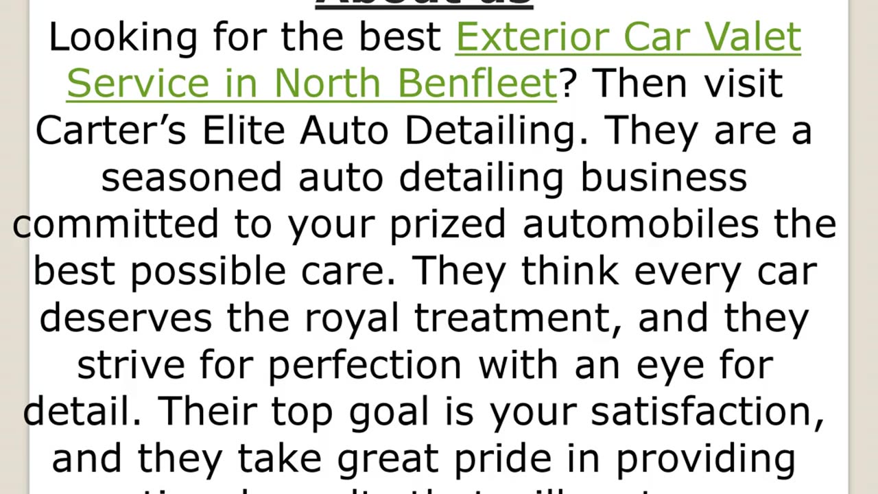 Get the best Exterior Car Valet Service in North Benfleet