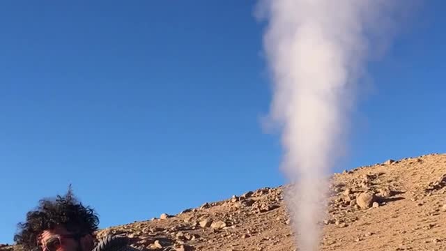 Guy Aligns Himself With Geyser For A Hilarious Shot