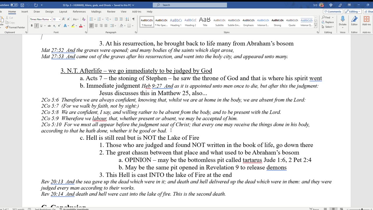 S3 Ep. 3 - HUMANS, Aliens, gods, and Ghosts NOTES