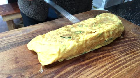 Korean style rolled omelet.