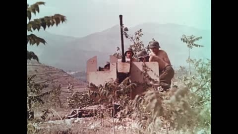 Original color footage of 2cm Flak 38 and Flakvierling 38 in action in Italy circa 1944