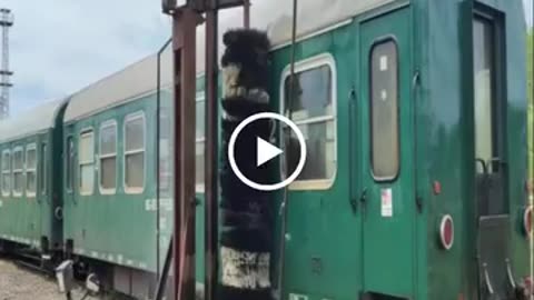 amazing, have you ever seen how trains are washed