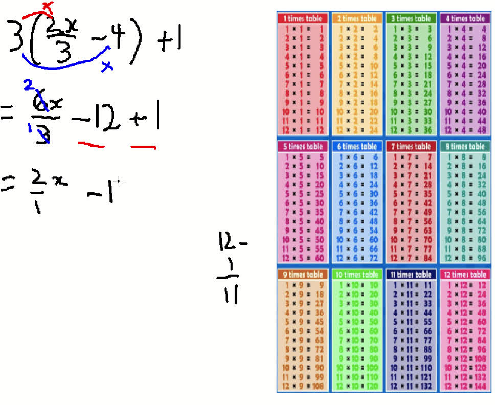 Answer to 3(2x/3-4)+1