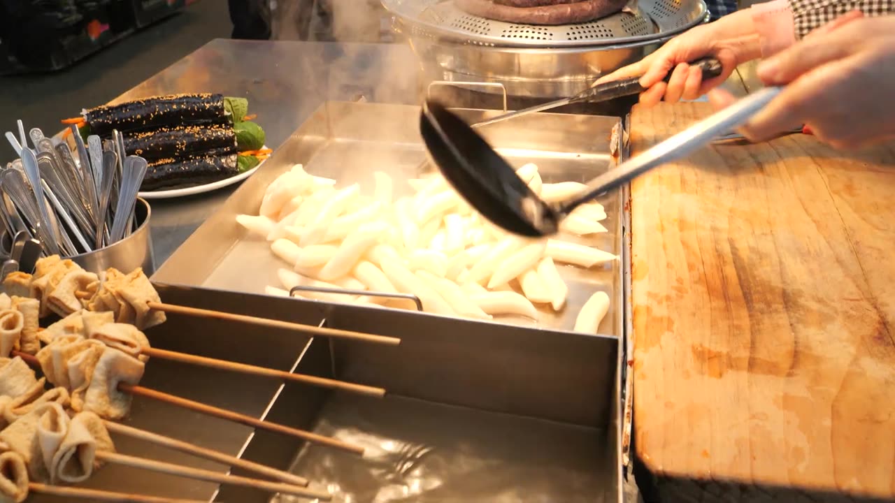 Tteokbokki,Fish Cake,Sundae Korean street food