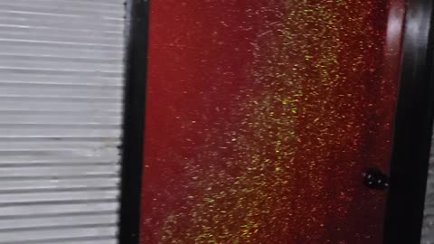 Shed Door Painted with Holographic Flake