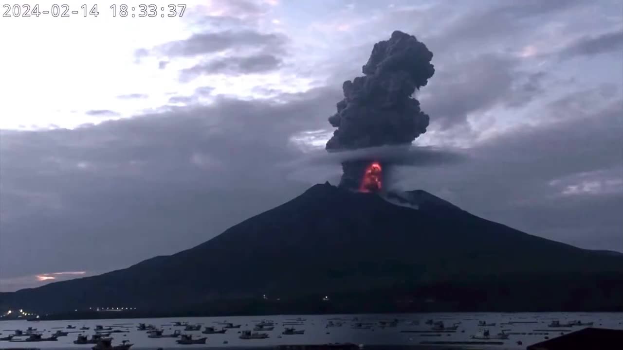 Sakurajima volcano has awakened.