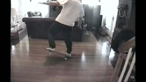 Lame Dad Has Gnarly Skateboard Wipeout Into Mom’s China Cabinet