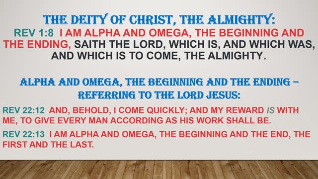 The Deity of Christ, the Almighty