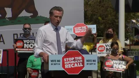 Gov. Gavin Newsom: "We're actually, literally debating democracy"