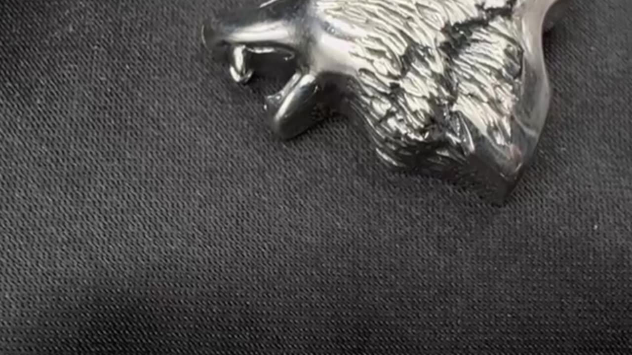 Stunning Sterling Silver Howling Wolf Pendant by Peter Stone