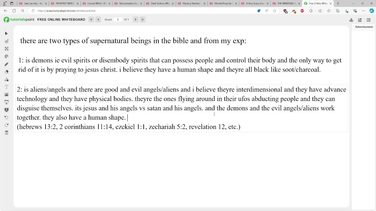 info about demons and angels from personal exp and the bible