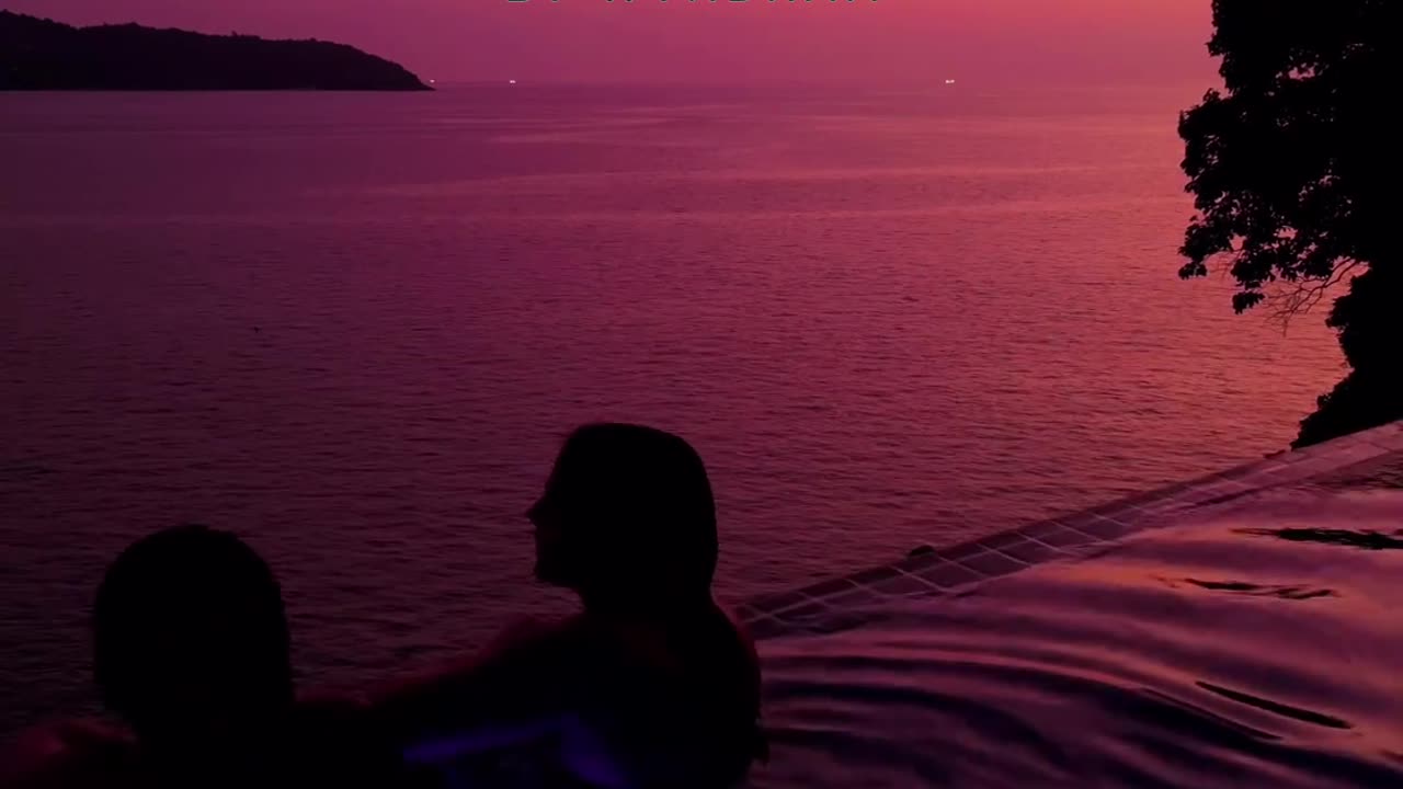 A BEAUTIFUL EVENING IN A GORGEOUS PANORAMIC POOL ON THE ISLAND IF PHUKET THAILAND
