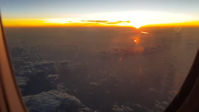 Sunrise on a flight to Hawaii