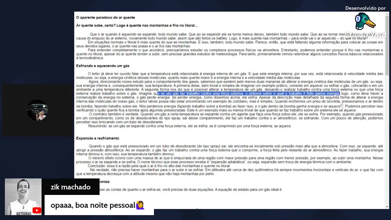 TP DA ROÇA - ZpvEpWtMMMc - Bate Papo sobre termodinâmica