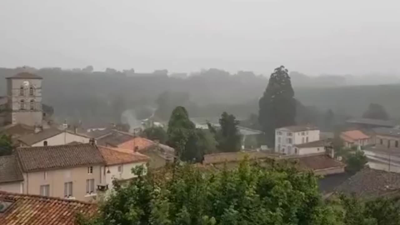 A Tree Getting Hit By Lightning In Augé In Deux-Sèvres