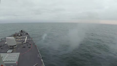 USS Ross (DDG 71) 5-inch Gun Exercise During Exercise African Lion 2021