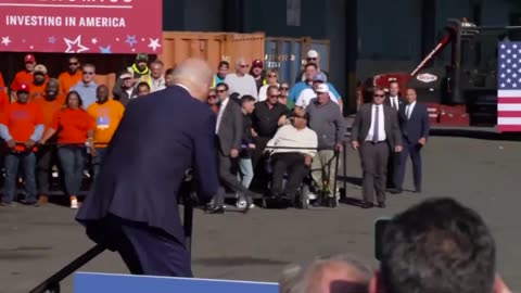 Biden, again, almost trips twice on the short stairs