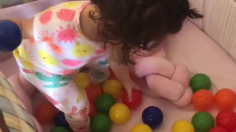 Milas crib is a ball pit