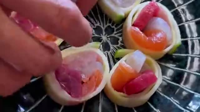 Guess what was use to wrap this beautiful sushi