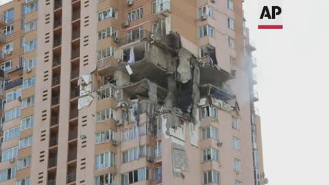 Damage to residential building near Kyiv airport