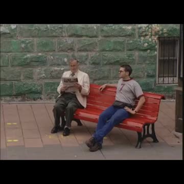 The naughty grandfather scared passers-by