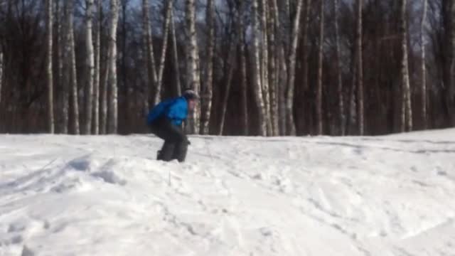 first snowboard jump