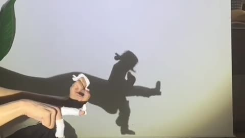 Hand shadow Micheal Jackson dance