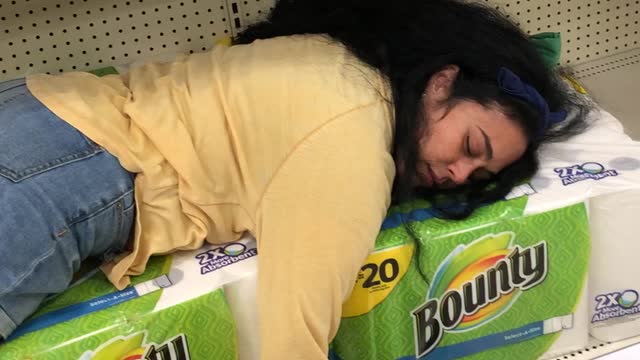 Black Friday shopper decides to take a "nap" inside the store!