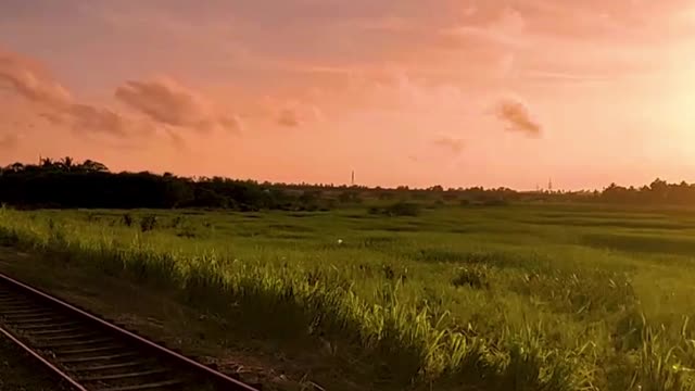 Train ride to Colombo fort to Kurunegala with beautiful sunset