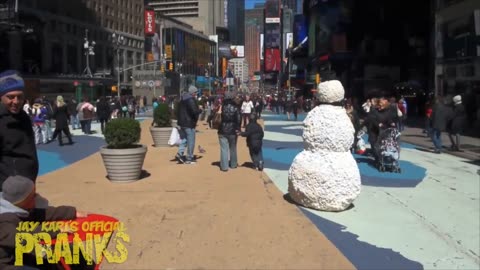 Funny Scary Snowman Hidden Camera Practical Joke in NYC (Part 2) | Season 1 Episode 12