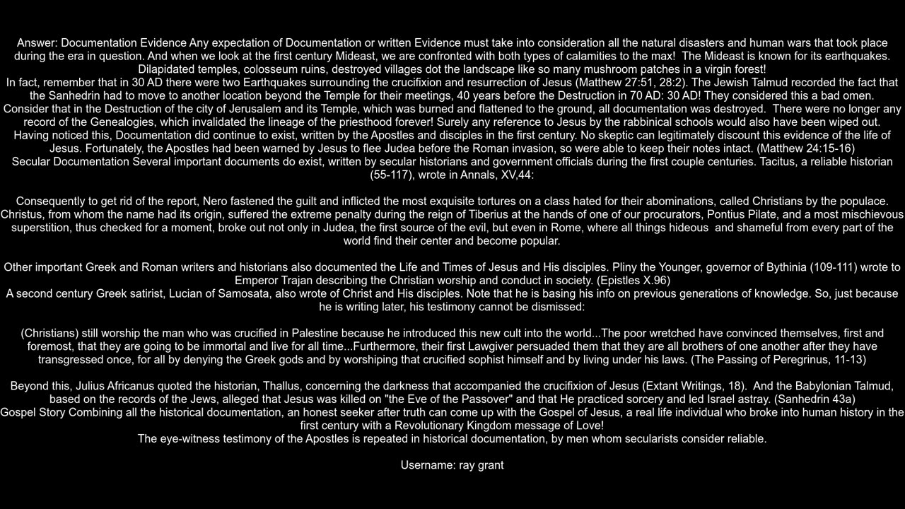 Why is there no pagan historical evidence written by authors who were alive during the life of Jesu