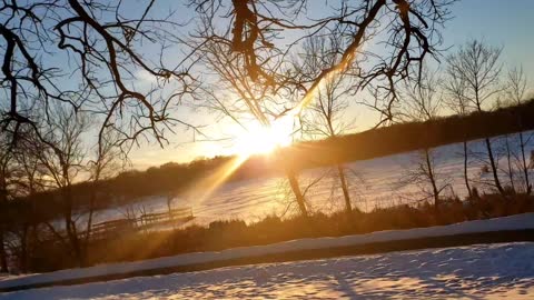 Lake sunset in oh so cold!