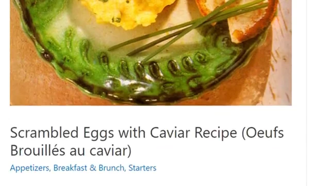 Scrambled Eggs with Caviar Recipe (Oeufs Brouillés au caviar)