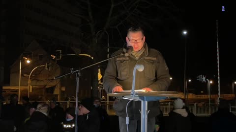 Rede von Andre auf der Miwo-Demo in Wolgast