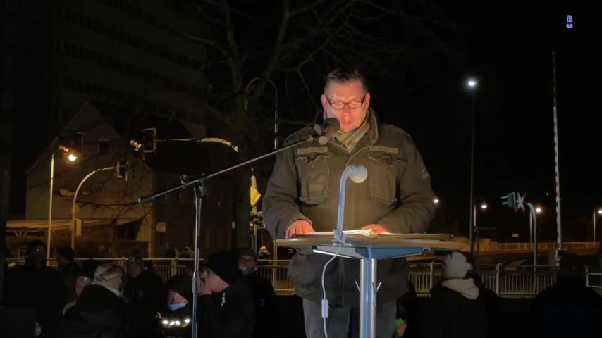 Rede von Andre auf der Miwo-Demo in Wolgast
