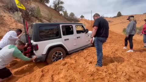 Stuck on the sand hill on the Barracks Trail 5